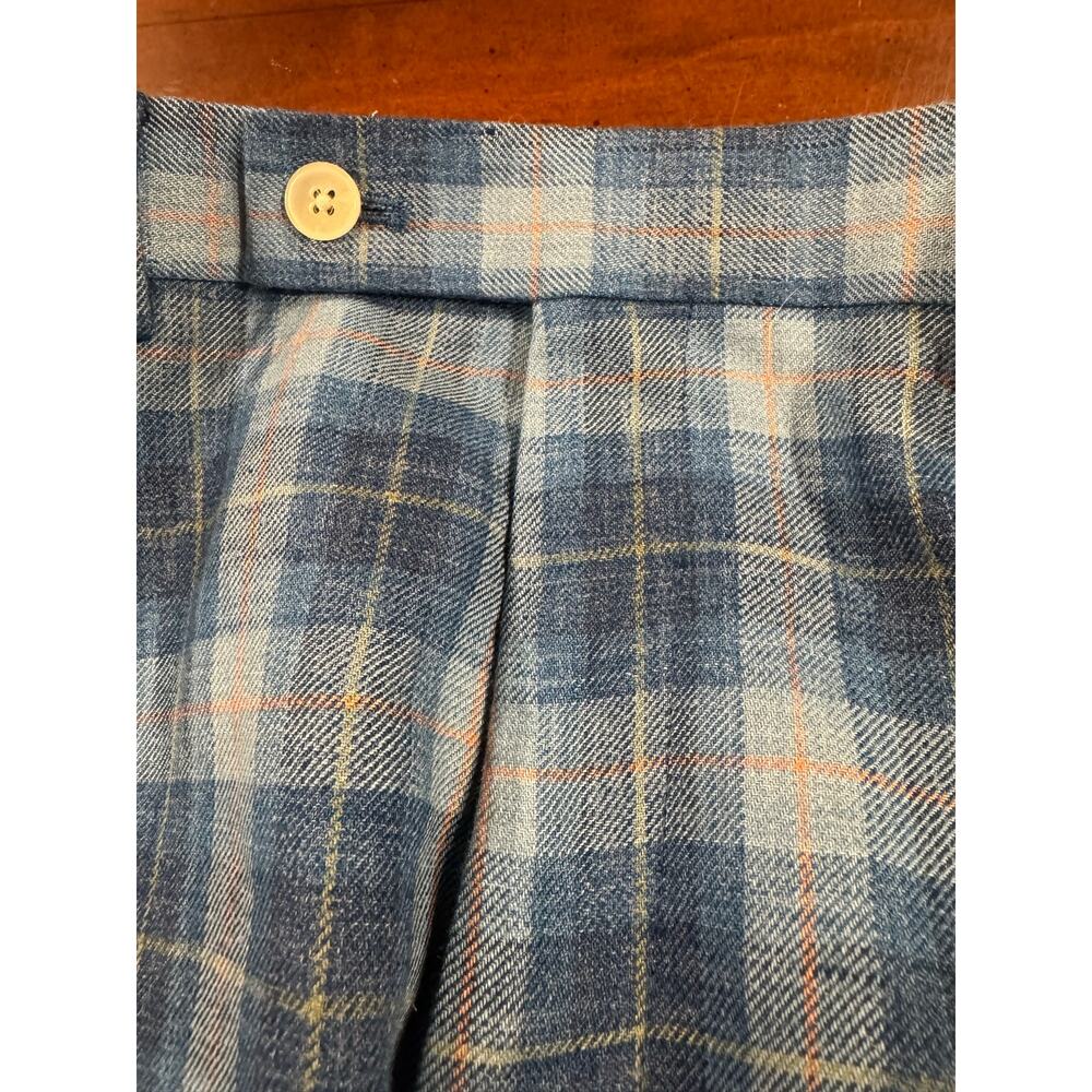 NWT Lauren Ralph Lauren LRL Pants Men 35 x 30 ultra flex Blue Plaid Linen Blend - Picture 6 of 6